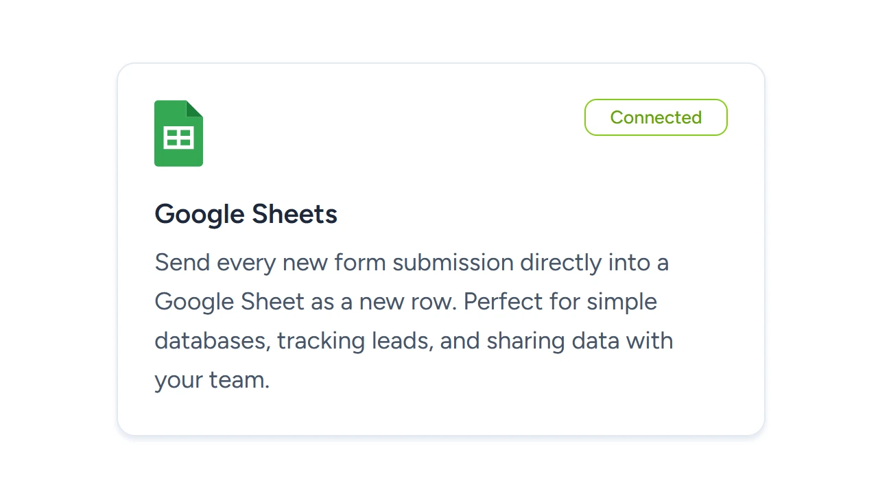 Send form submissions to Google Sheets