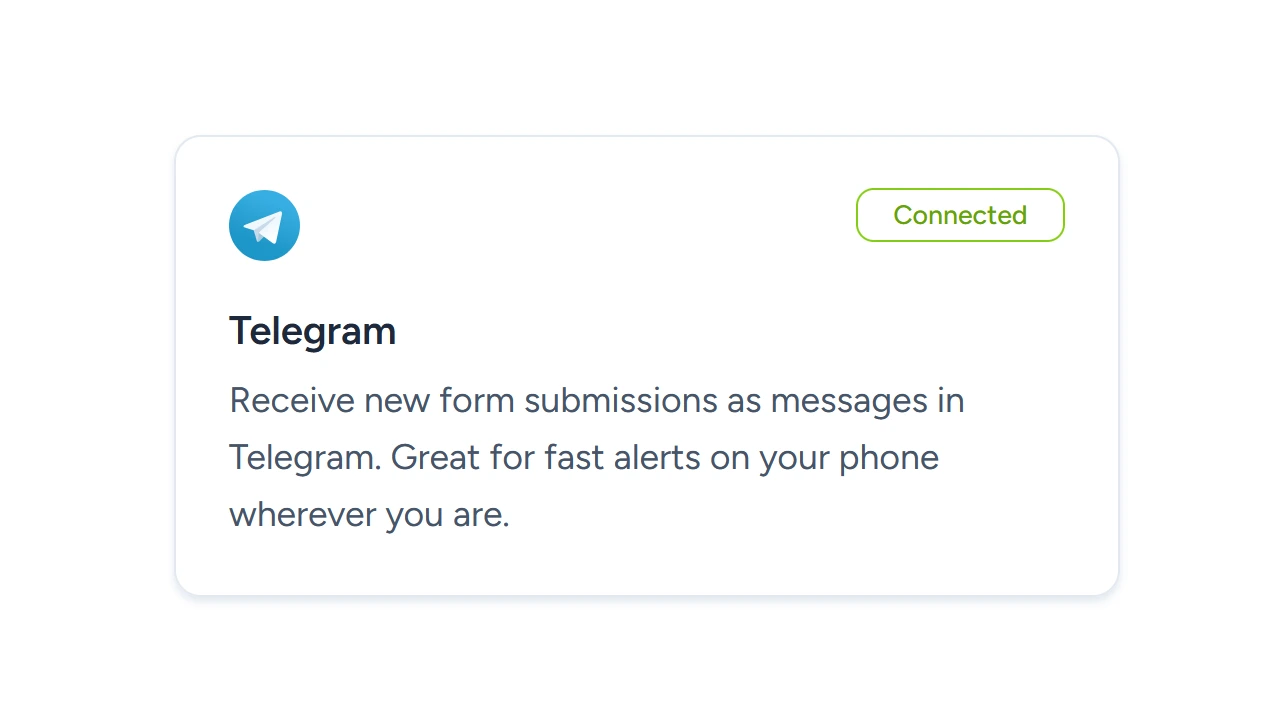 Get instant Telegram notifications for website form submissions